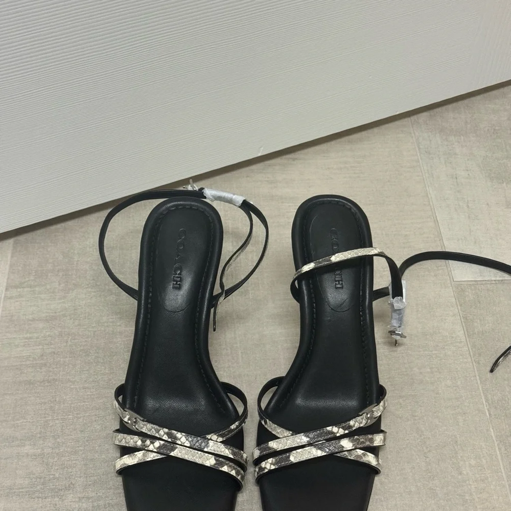 Coach Black and Snake Print Heels - Picture 4 of 4